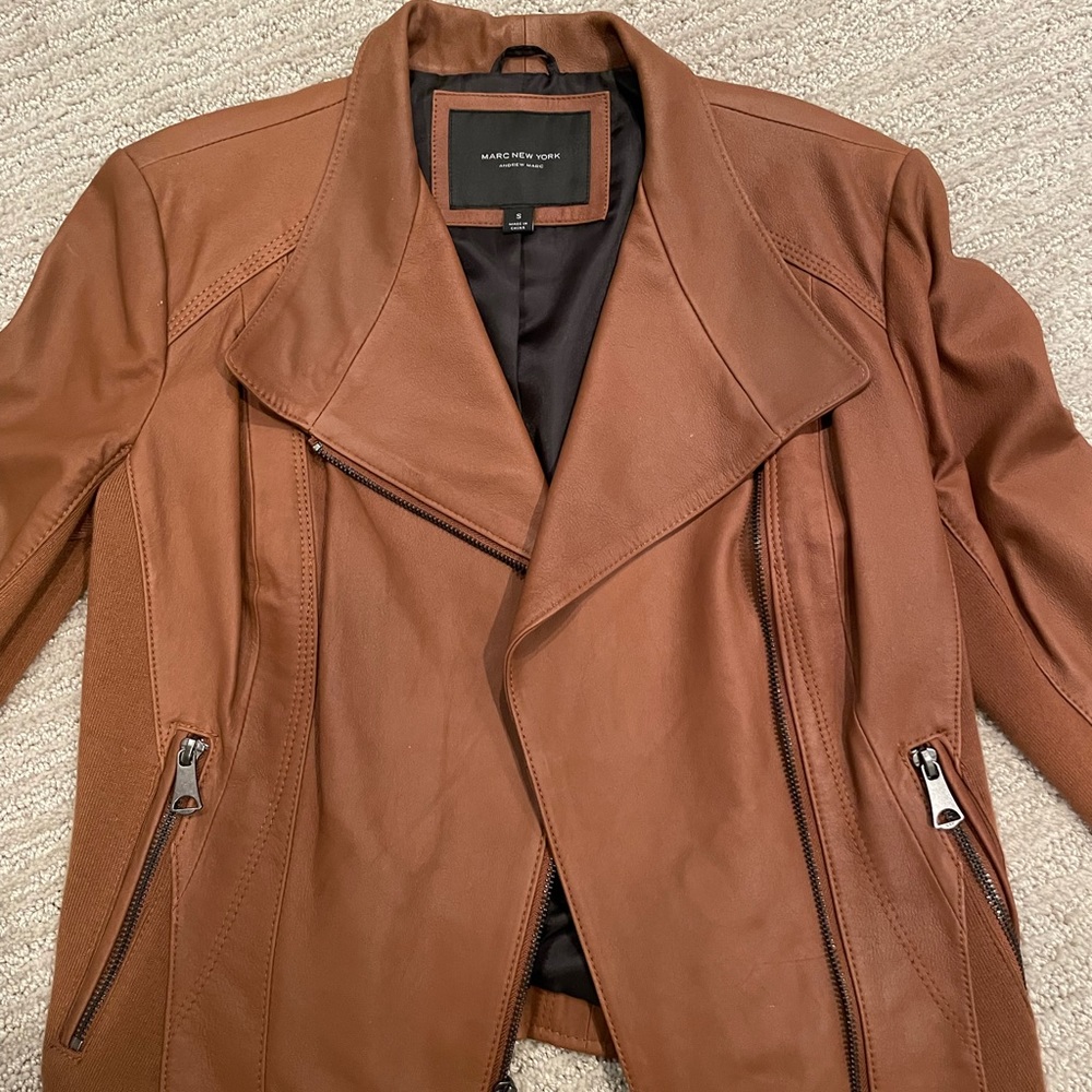 Brown leather jacket